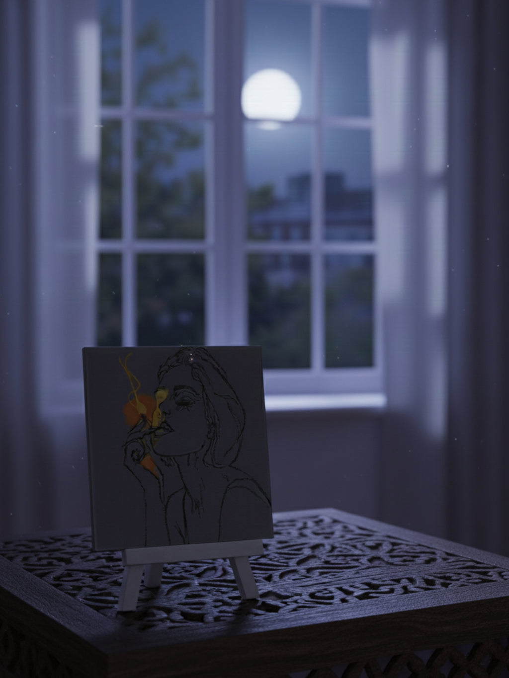 Minimalist art desktop decor frame in creative space