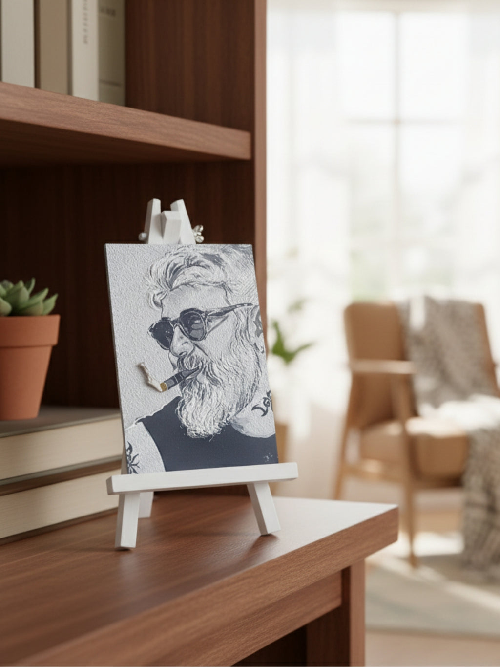 Compact desi swag desktop art frame with bold attitude theme