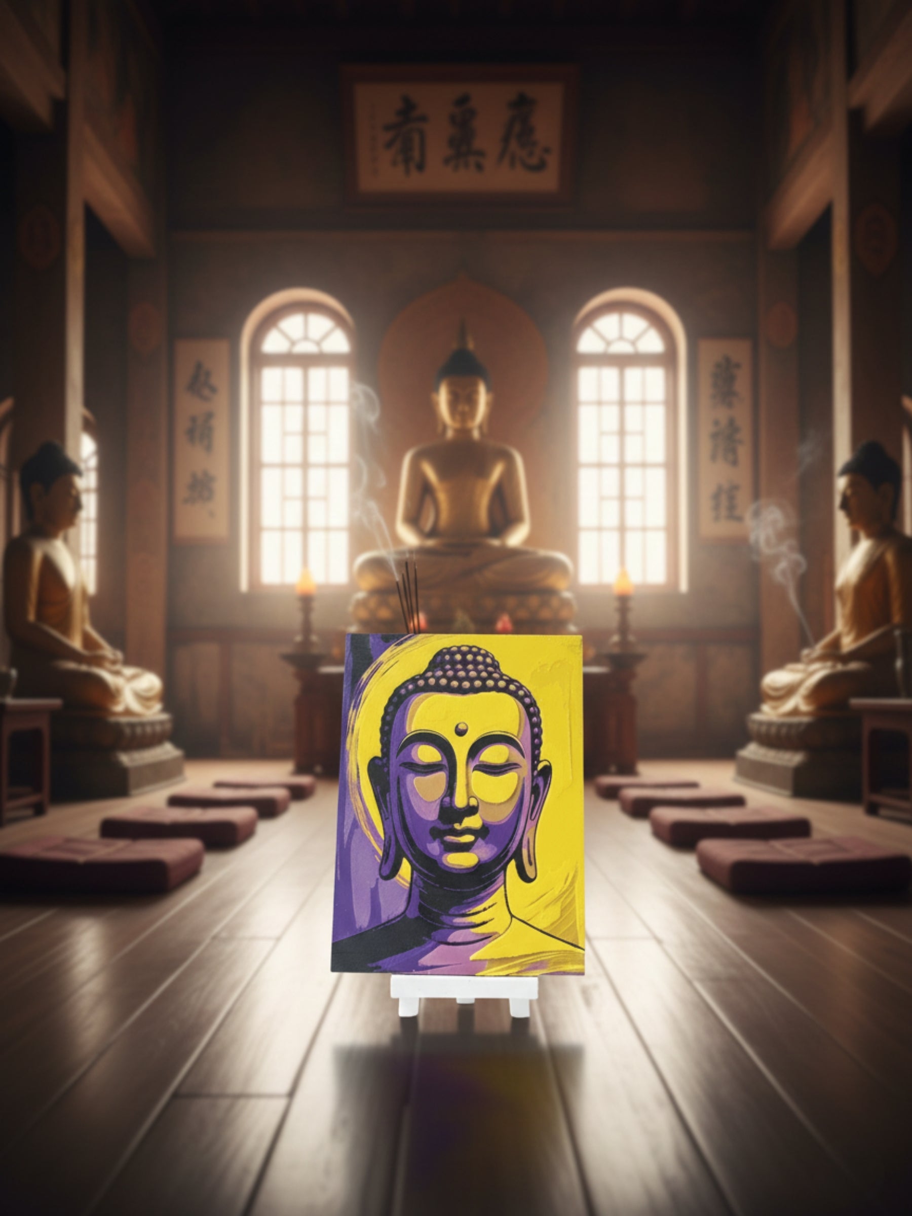 Contemporary spiritual desk frame with soothing colors