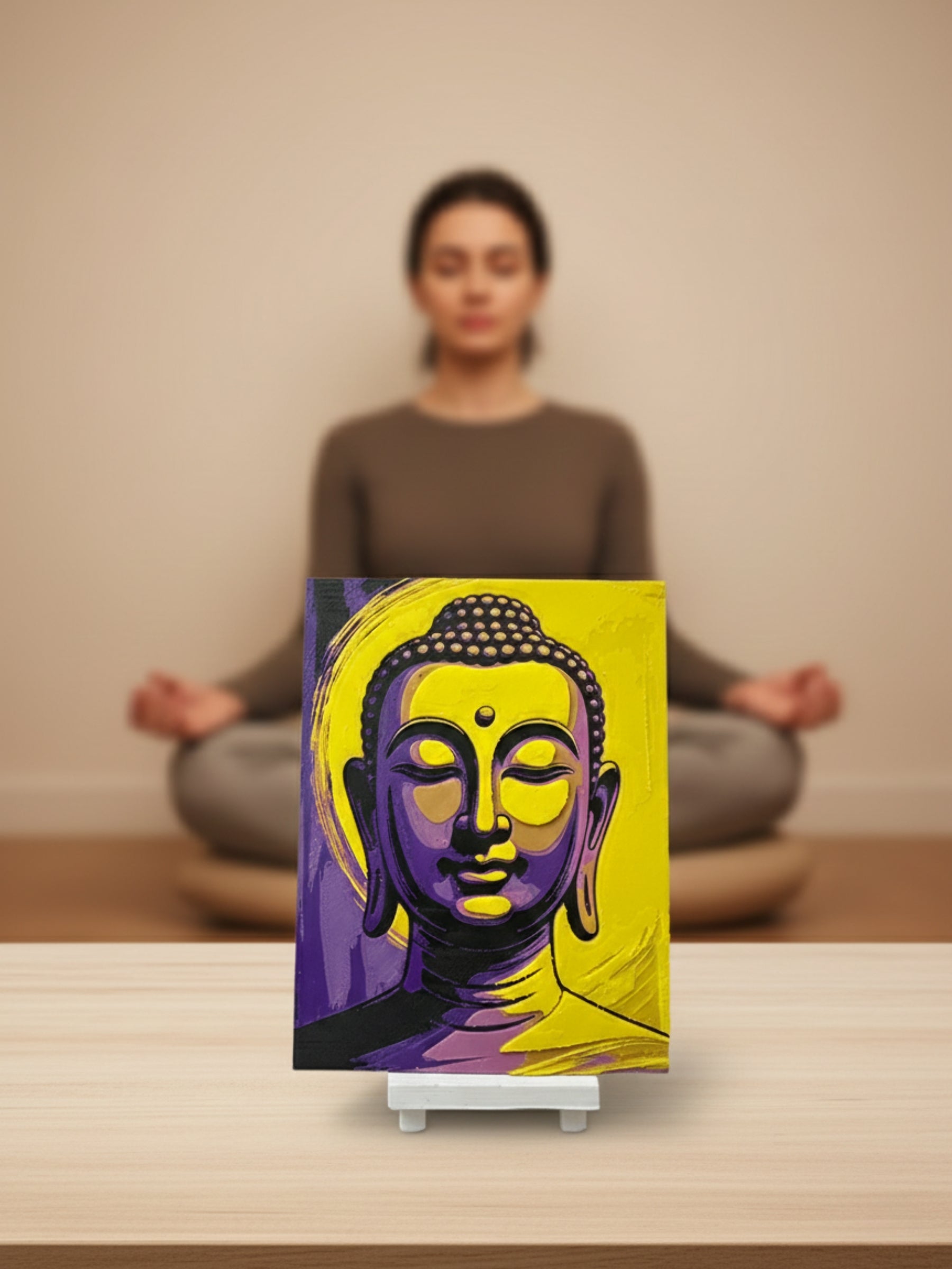 Minimal divine Buddha decor frame inspired by Indian spiritual symbolism