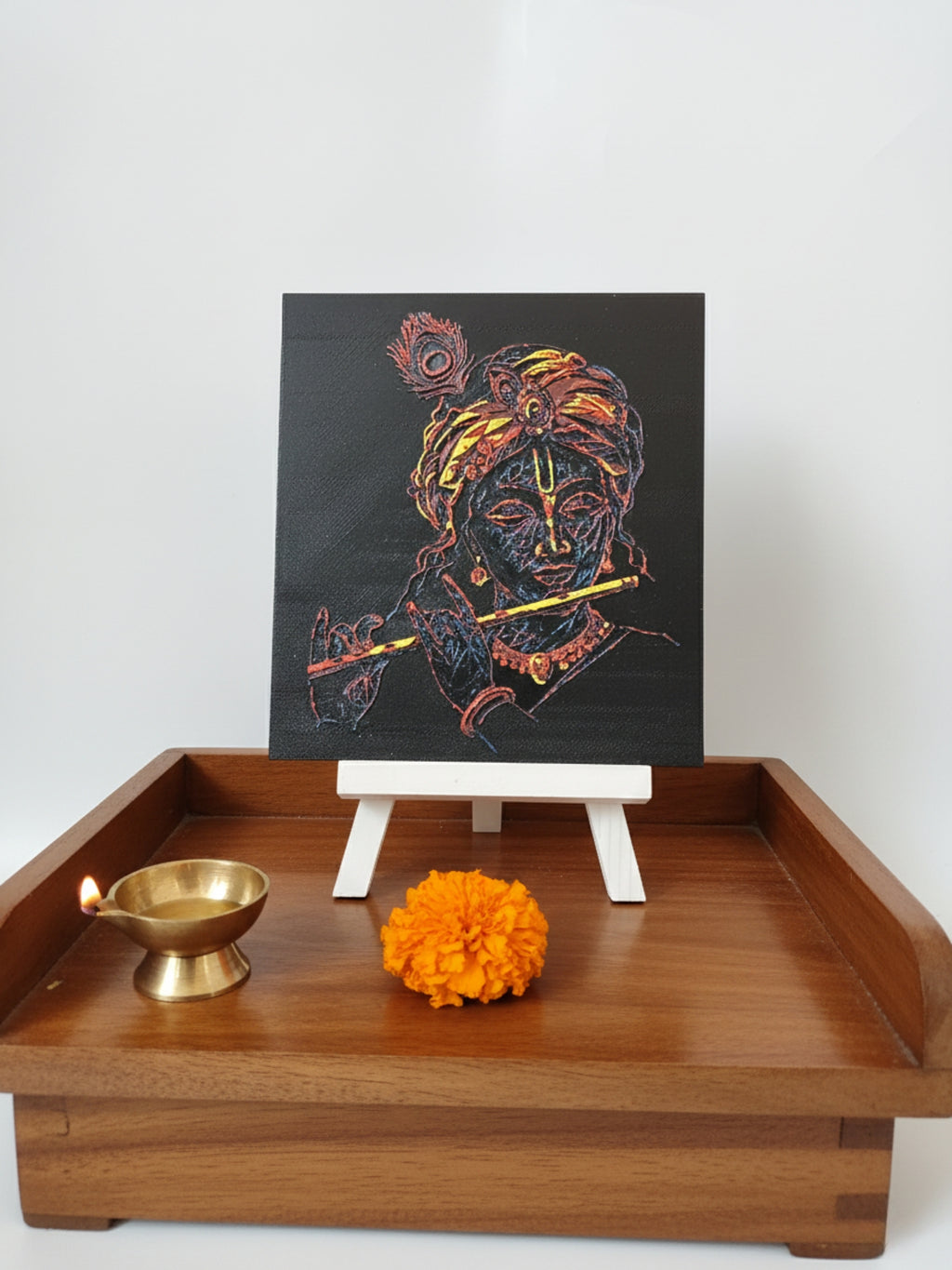 Minimal divine decor frame inspired by Indian spiritual symbolism