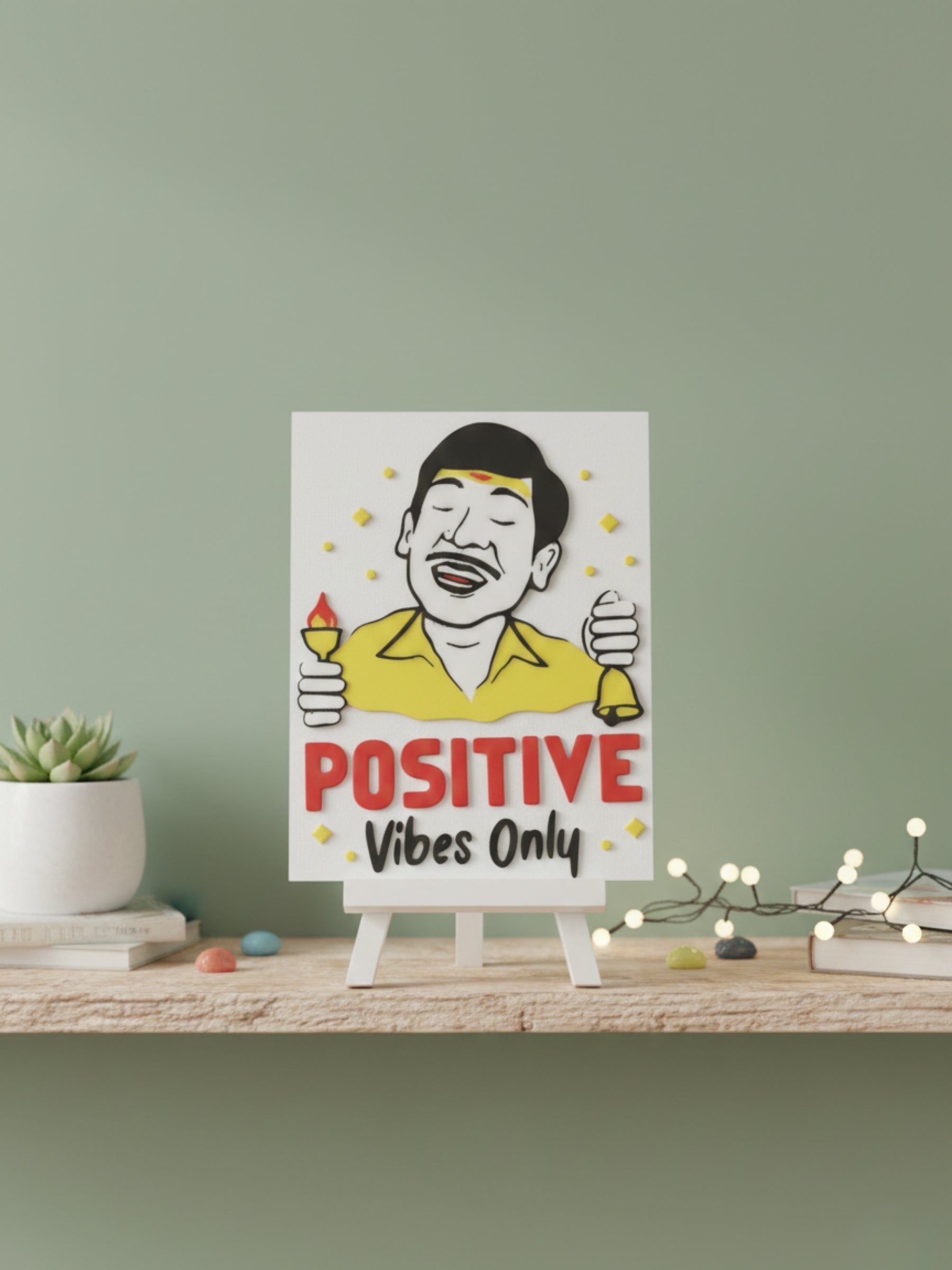 Motivational desi decor frame with bold typography