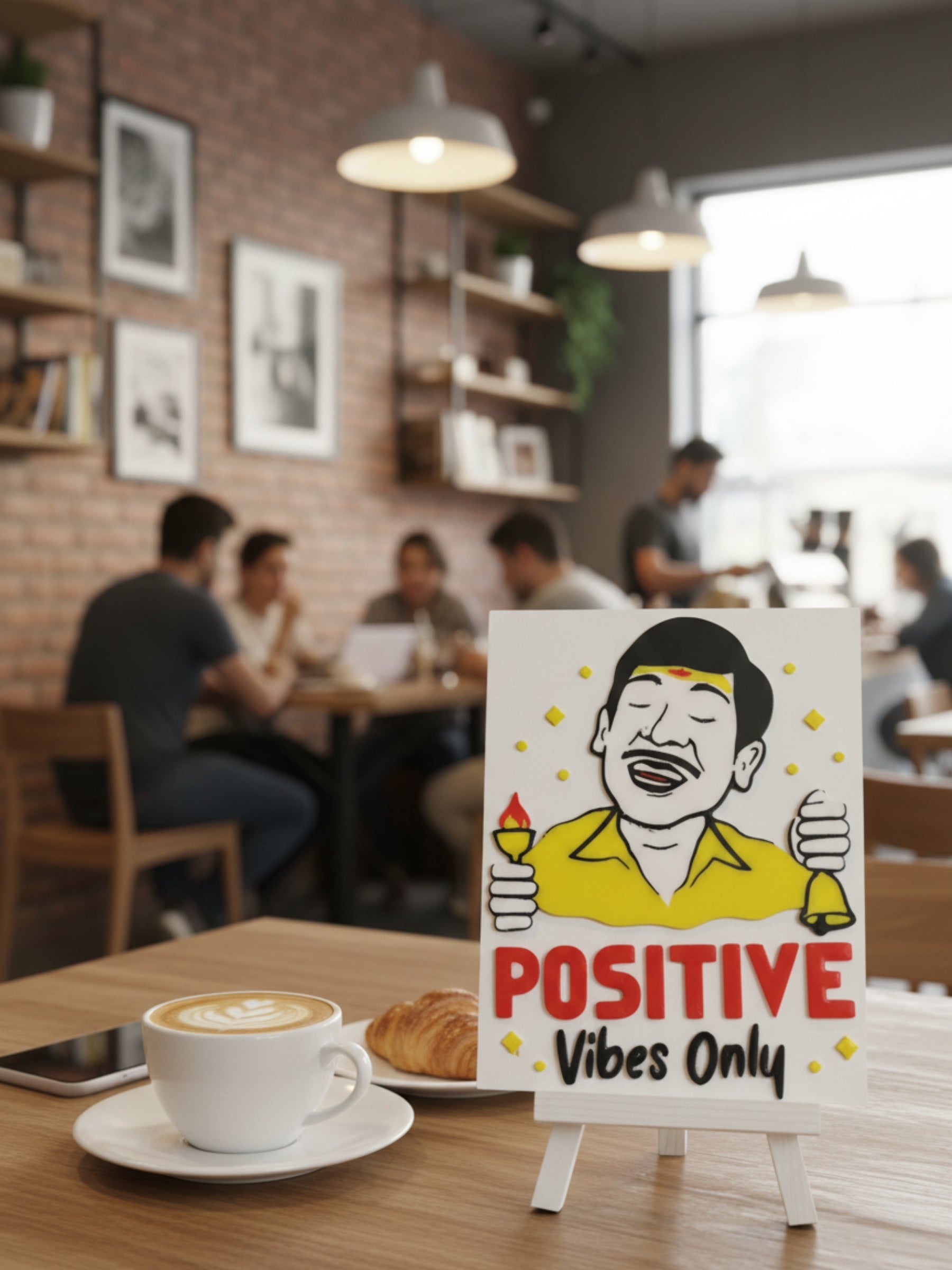 Positive Vibes Only Desi Desktop Decor Frame