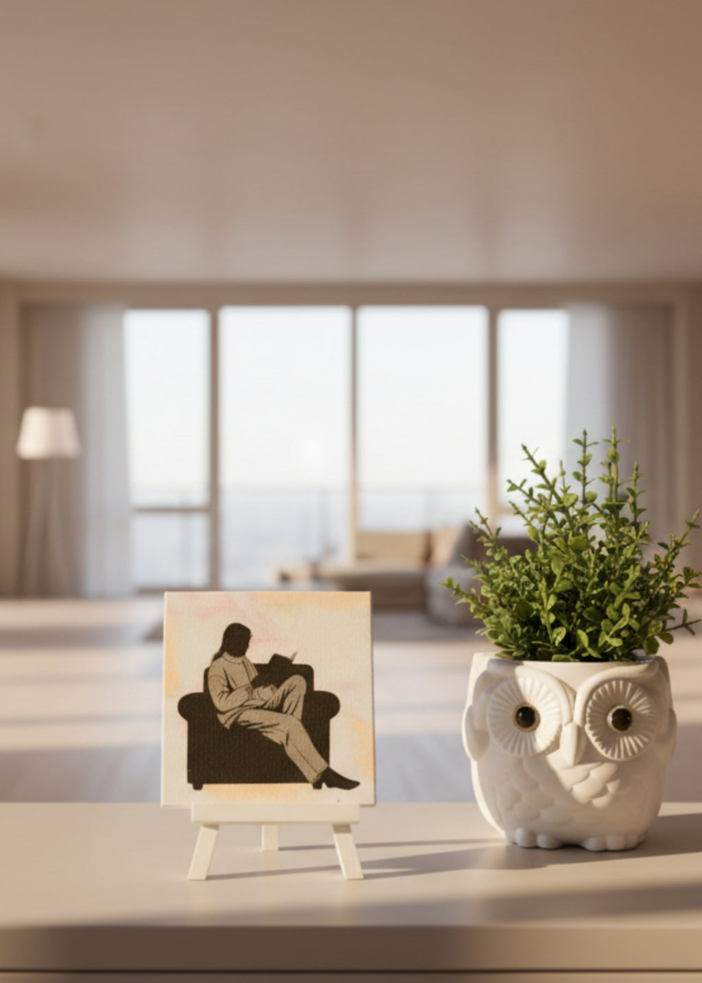 Minimalist lifestyle art desktop decor frame for study space