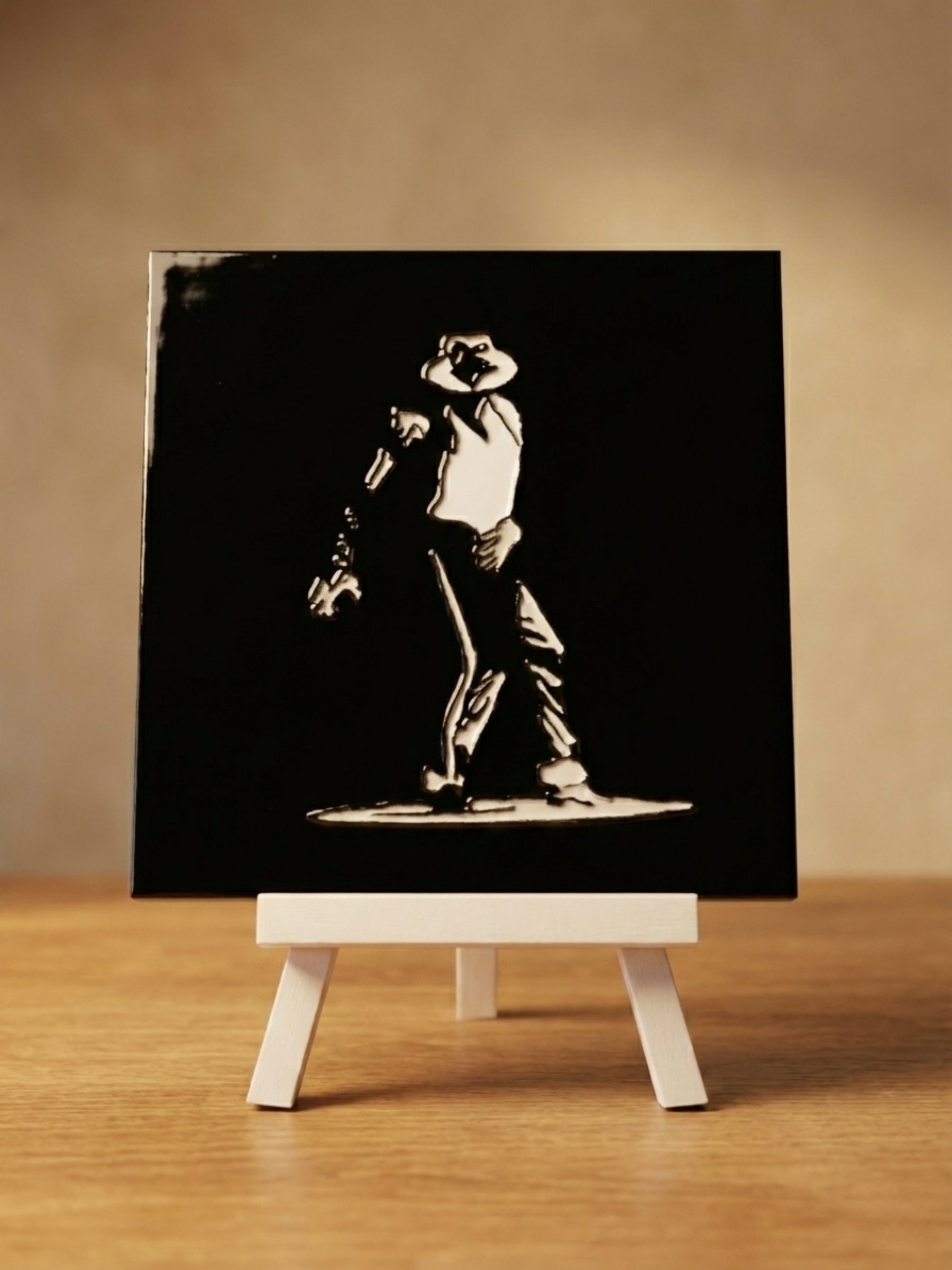 Silhouette dance art desktop frame displayed on modern office desk